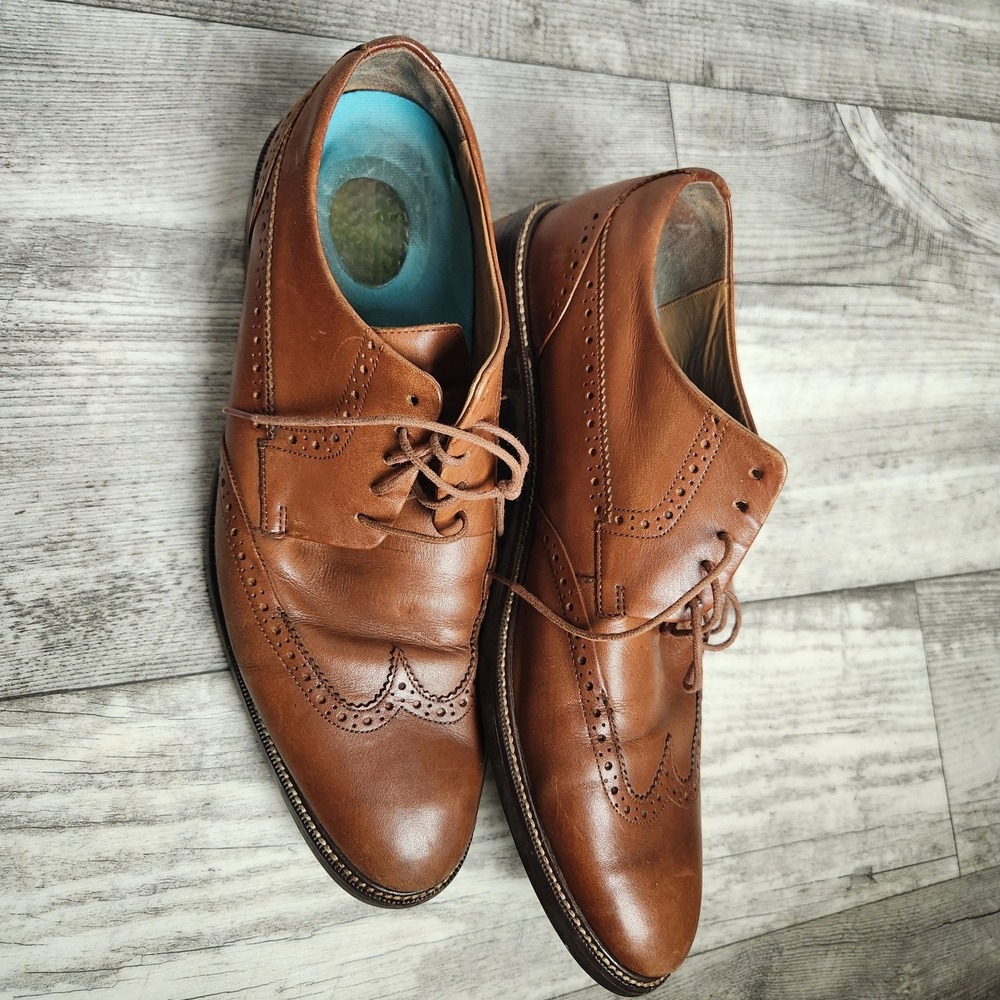 Cole Haan Men Size 10.5 M Grand OS Wingtip Oxford Leather Shoes Brown C20322 - Picture 7 of 8